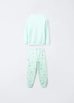 Set pigiama lungo in interlock di puro cotone bambina