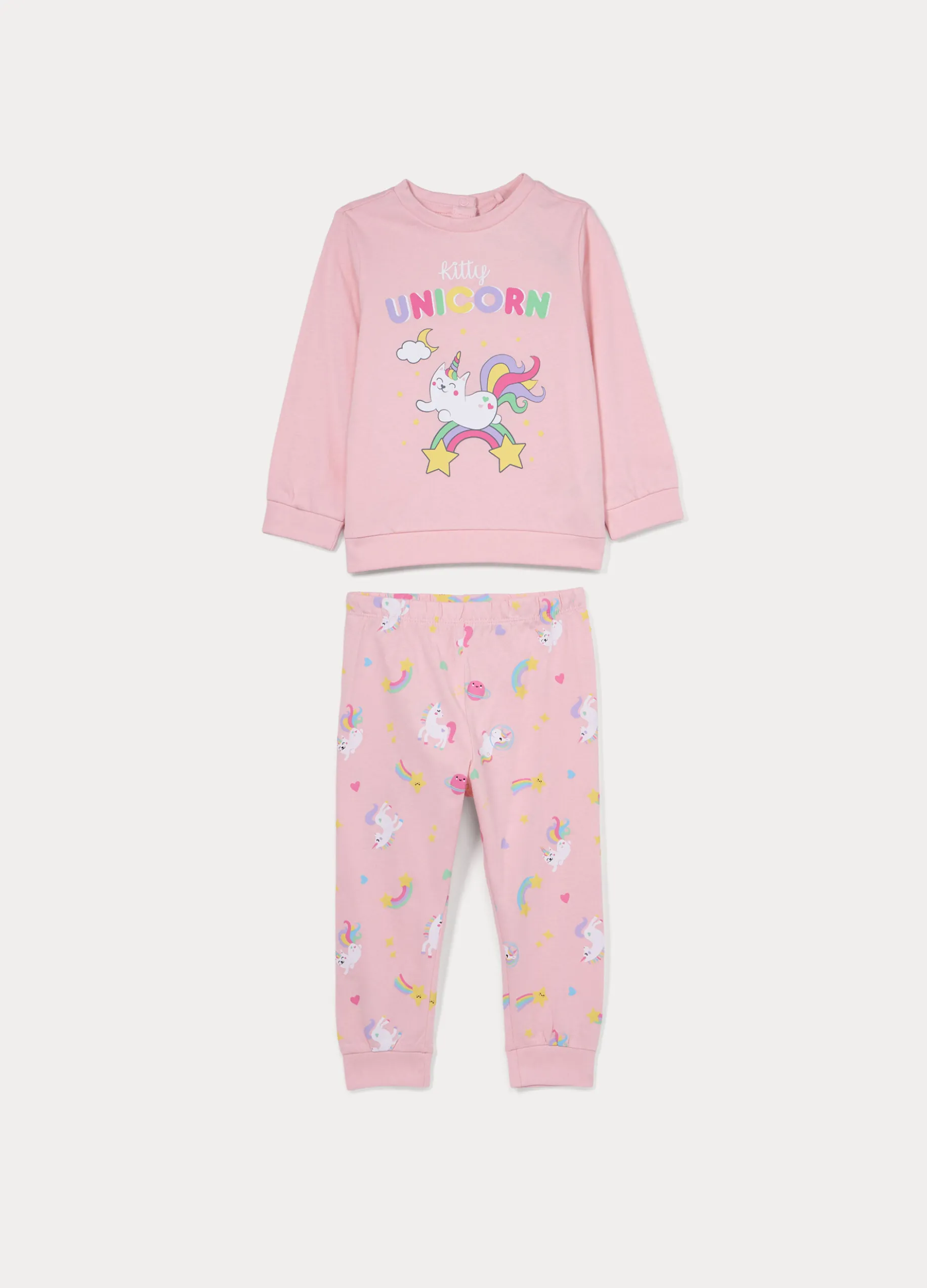Set pigiama lungo in jersey di puro cotone