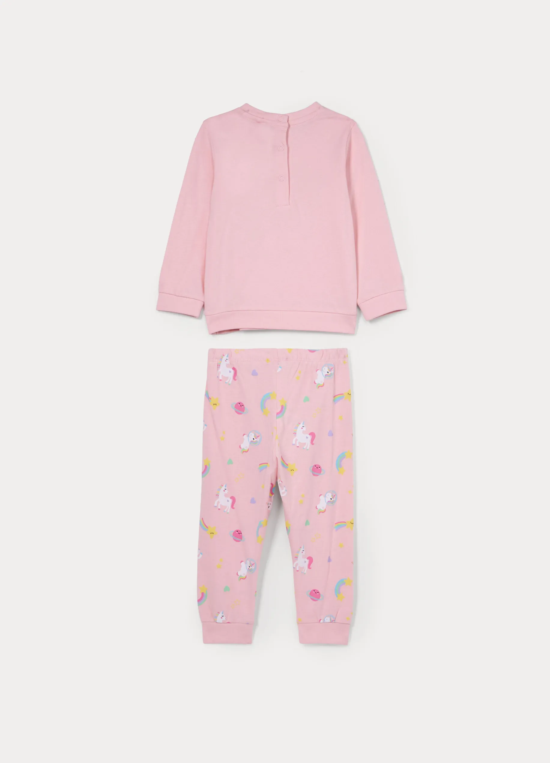Set pigiama lungo in jersey di puro cotone