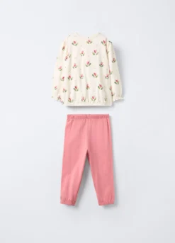 Set pigiama lungo in jersey di puro cotone