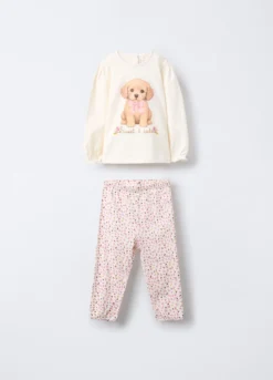 Set pigiama lungo in jersey di puro cotone