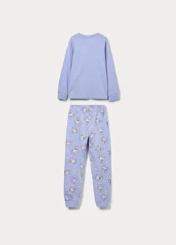 Set pigiama lungo in jersey di puro cotone bambina