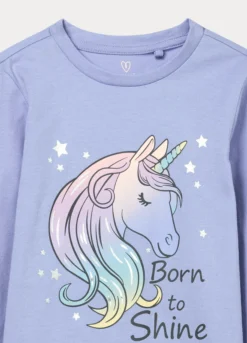 Set pigiama lungo in jersey di puro cotone bambina