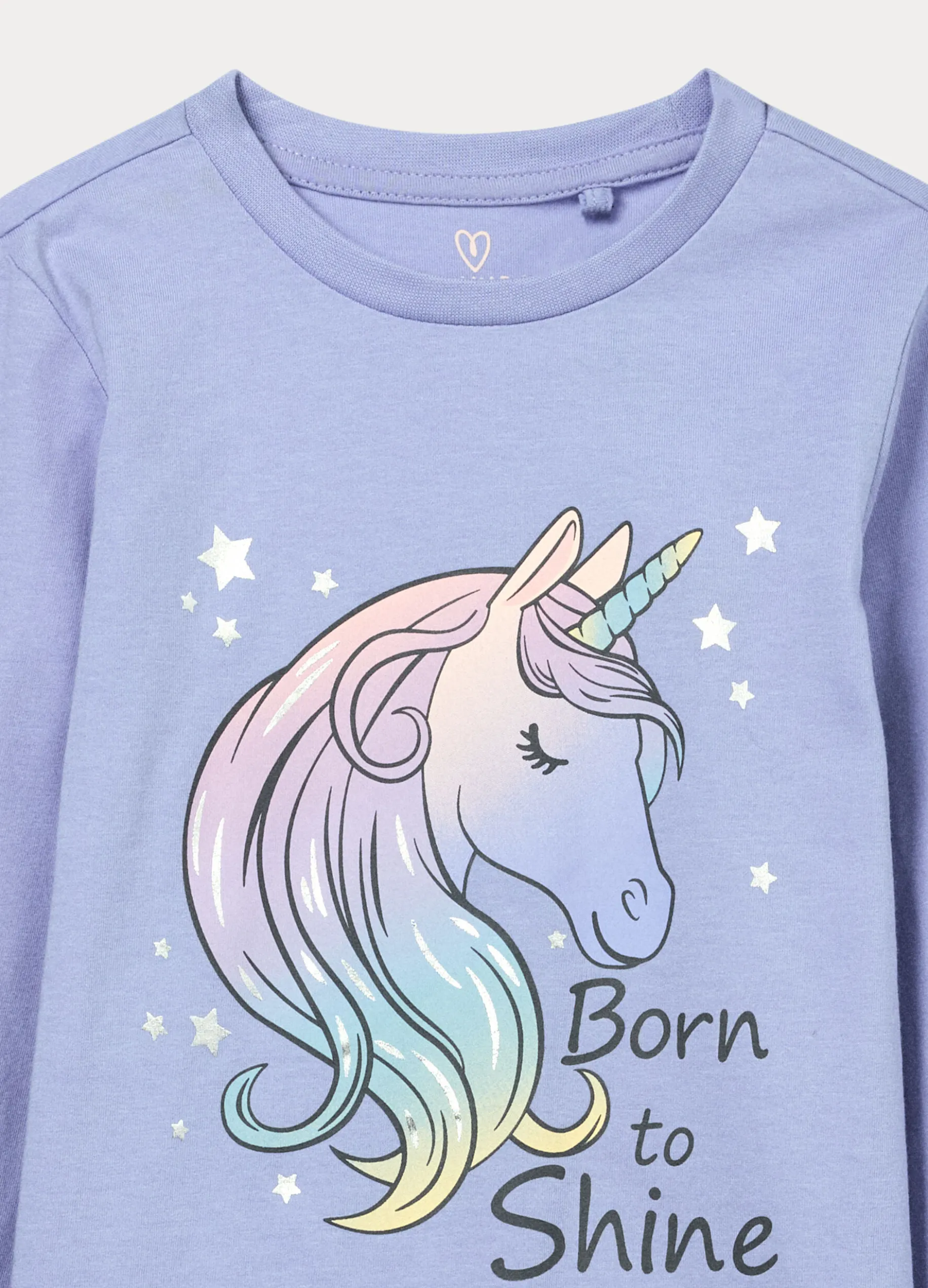 Set pigiama lungo in jersey di puro cotone bambina