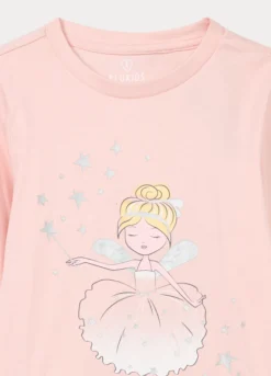 Set pigiama lungo in jersey di puro cotone bambina