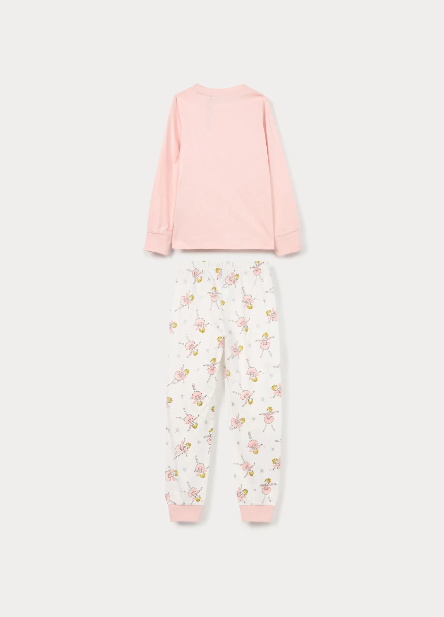 Set pigiama lungo in jersey di puro cotone bambina
