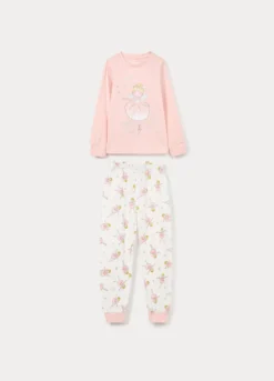 Set pigiama lungo in jersey di puro cotone bambina