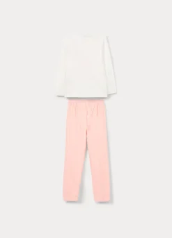 Set pigiama lungo in jersey di puro cotone bambina