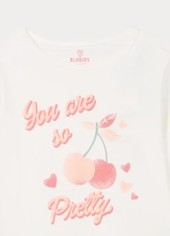 Set pigiama lungo in jersey di puro cotone bambina