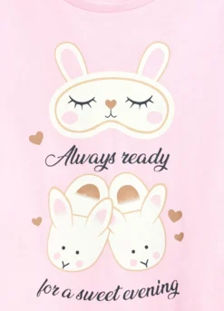Set pigiama lungo in jersey di puro cotone bambina