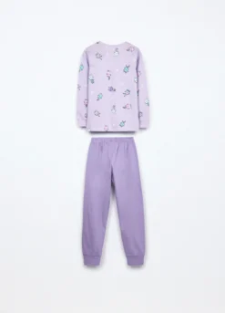 Set pigiama lungo in jersey di puro cotone bambina