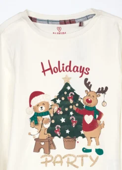 Set pigiama lungo in puro cotone fleece bambina