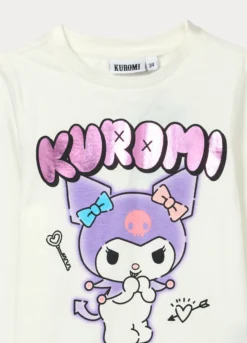 Set pigiama lungo Kuromi in jersey di puro cotone bambina