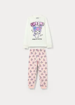 Set pigiama lungo Kuromi in jersey di puro cotone bambina