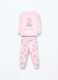 Set pigiama lungo Peppa Pig in interlock di puro cotone neonata