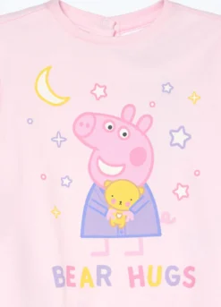 Set pigiama lungo Peppa Pig in interlock di puro cotone neonata