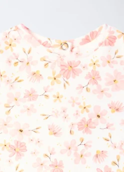Set salopette + t-shirt floreale neonata