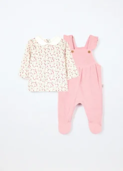 Set t-shirt + salopette neonata