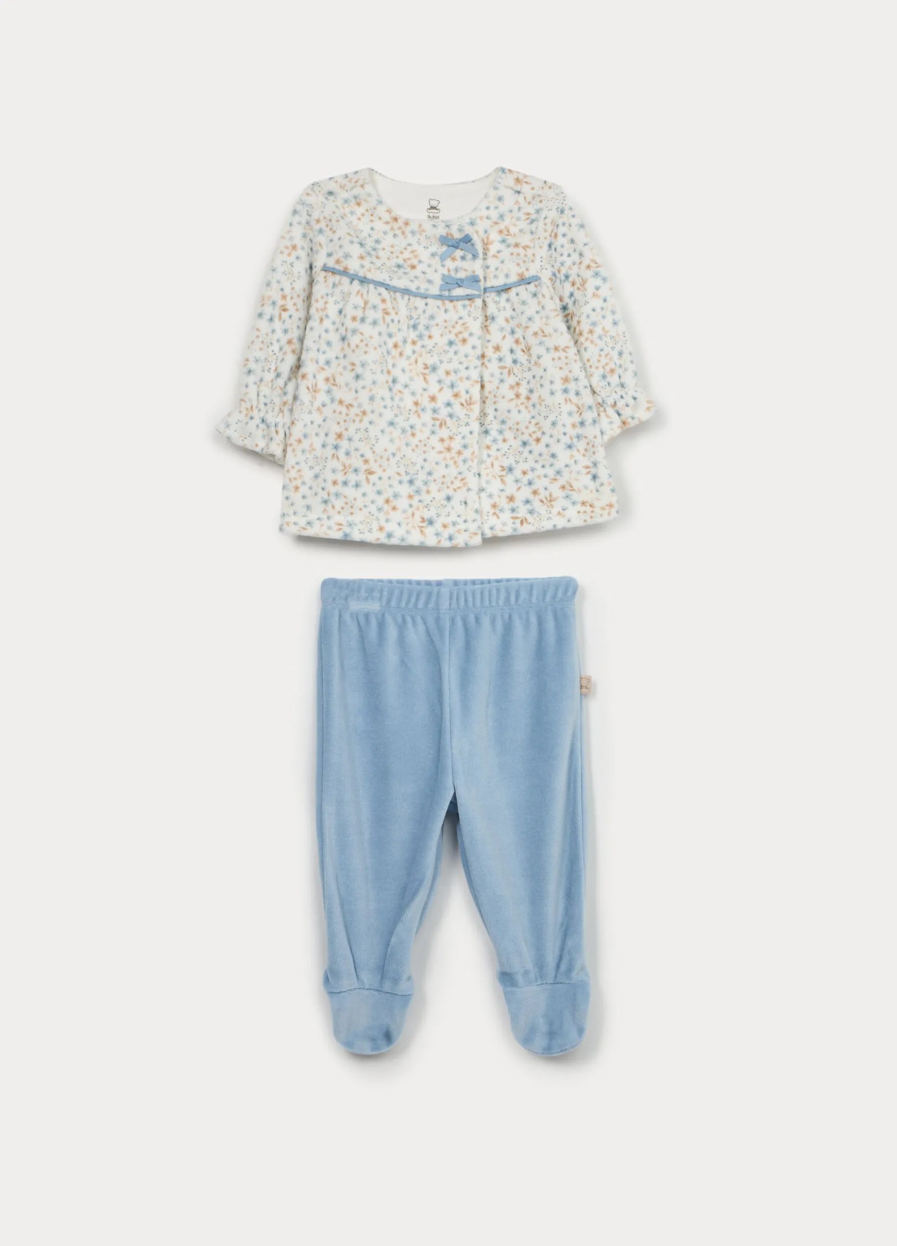 Set velour misto cotone neonata