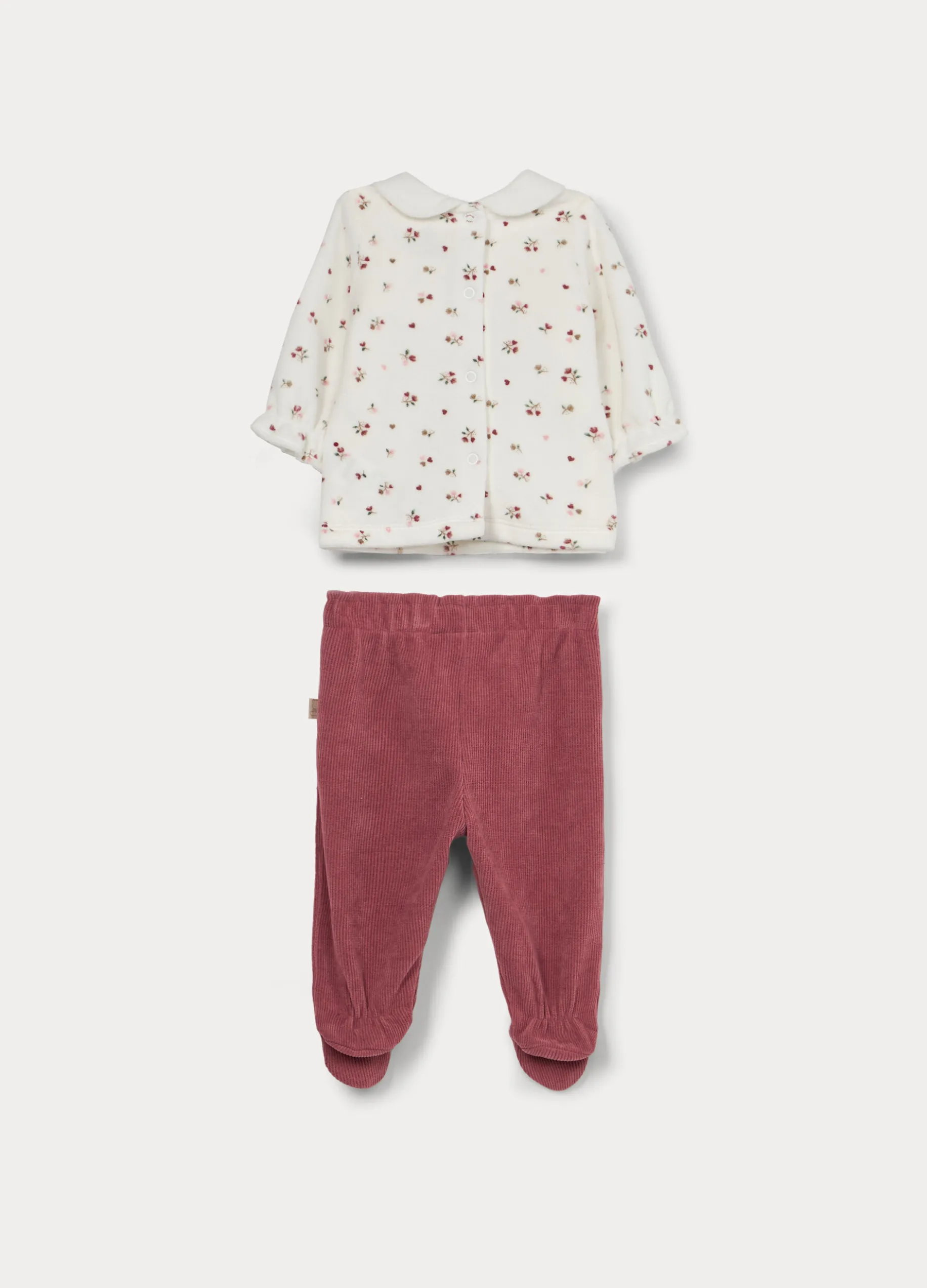 Set velour misto cotone neonata