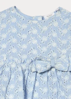 Set vestito + shorts in puro cotone sangallo neonata