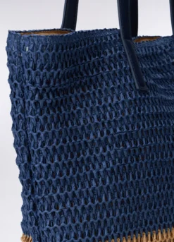 Shopper in carta tessile rigata donna