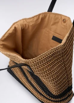 Shopper in carta tessile rigata donna