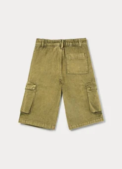 Shorts cargo in denim di puro cotone ragazzo