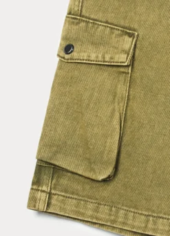 Shorts cargo in denim di puro cotone ragazzo