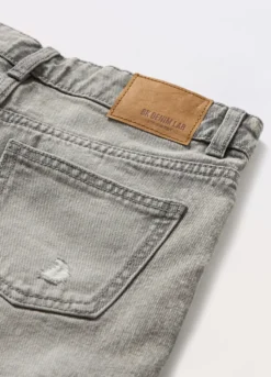 Shorts in denim di puro cotone ragazza
