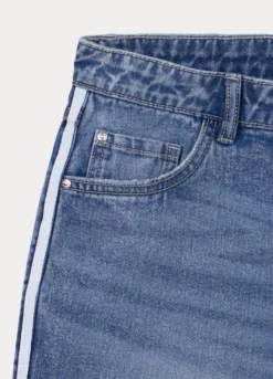 Shorts in denim di puro cotone ragazza