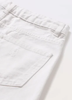 Shorts ripped in denim di puro cotone ragazza