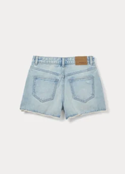 Shorts ripped regular fit in denim di puro cotone ragazza