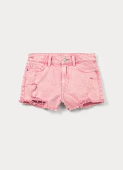 Shorts ripped regular fit in denim di puro cotone ragazza