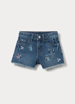 Shorts Disney in denim di puro cotone bambina
