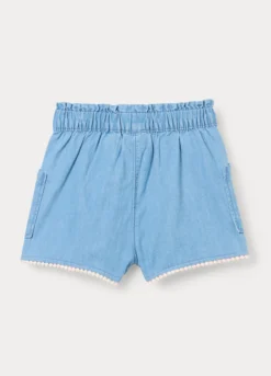 Shorts fit comfort in denim di puro cotone bimba