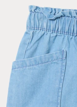 Shorts fit comfort in denim di puro cotone bimba