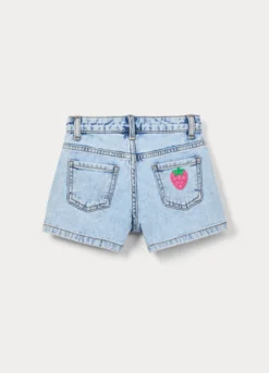 Shorts in denim di puro cotone bambina