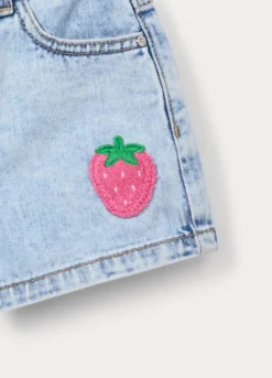 Shorts in denim di puro cotone bambina