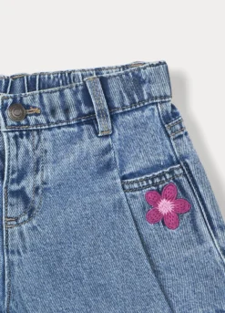Shorts in denim misto cotone bimba