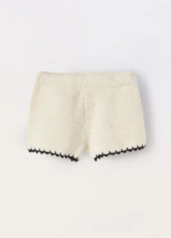 Shorts in puro cotone crochet neonata