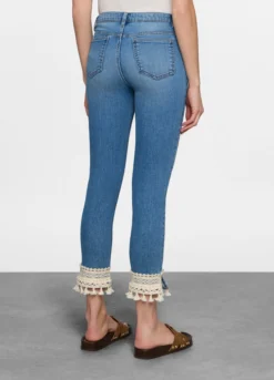 5 Tasche fit Slim in denim stretch con tape al fondo donna