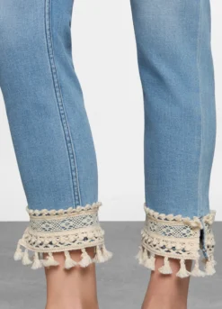 5 Tasche fit Slim in denim stretch con tape al fondo donna