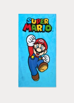 Telo mare Supermario in spugna di puro cotone bambino