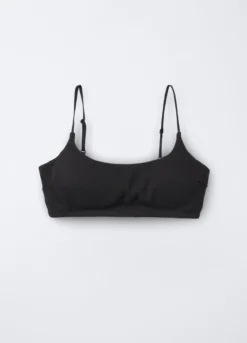 Top imbottito in costina di cotone stretch ragazza