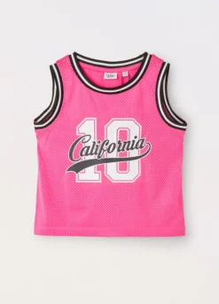 Top in tessuto mesh ragazza