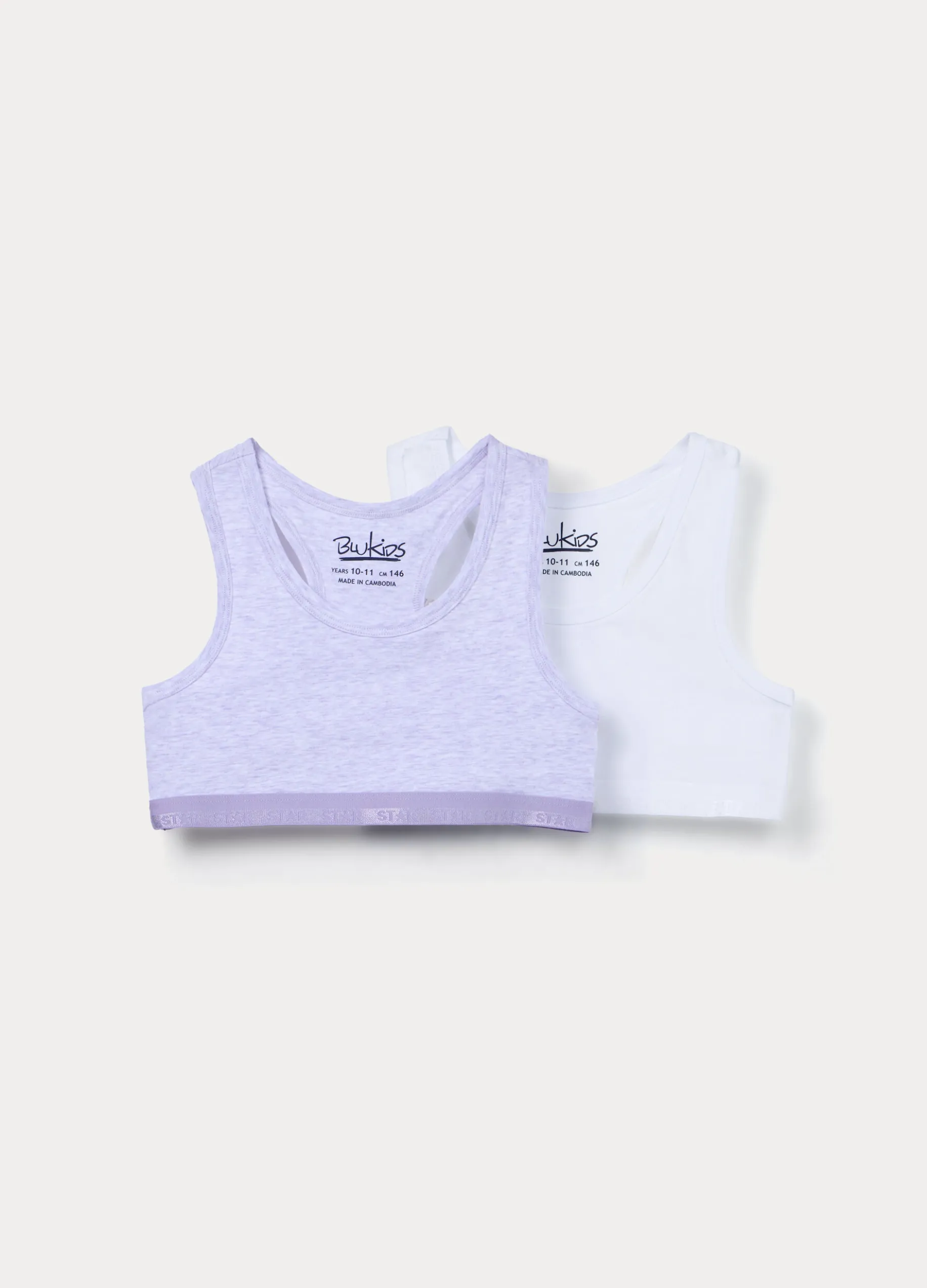 Top sportivo in jersey di cotone stretch ragazza