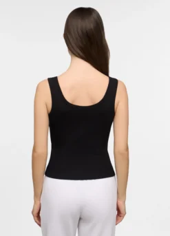 Top corsetto fitted con scollo rotondo donna