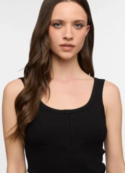 Top corsetto fitted con scollo rotondo donna