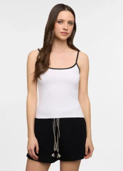 Top fitted in costina stretch donna